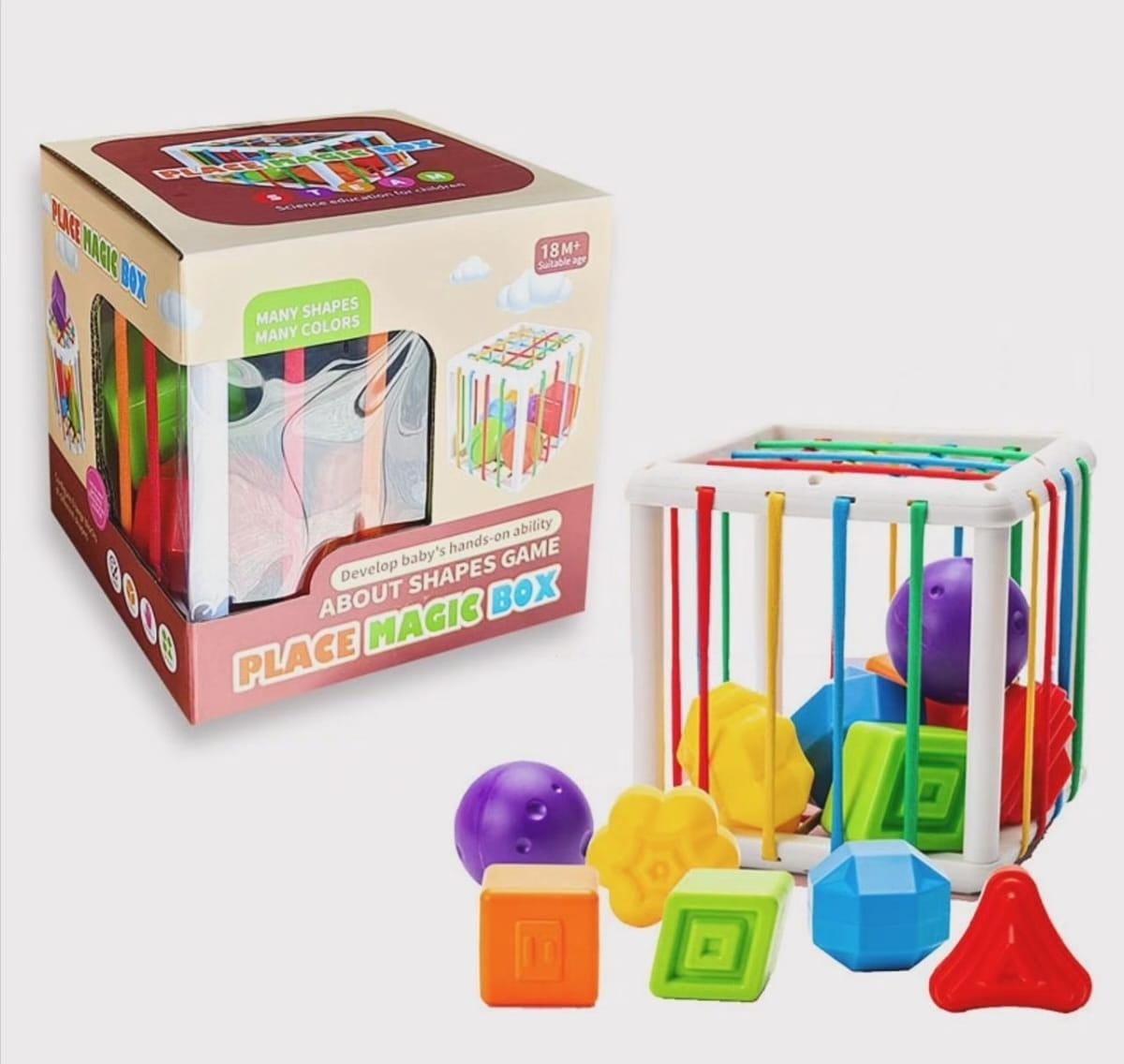 Cubo sensorial de sonajeros