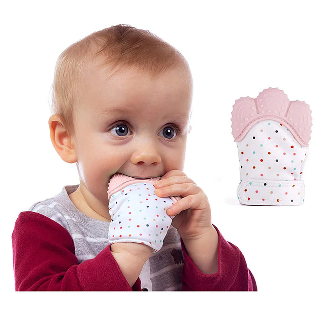 Mordedor guante de silicona