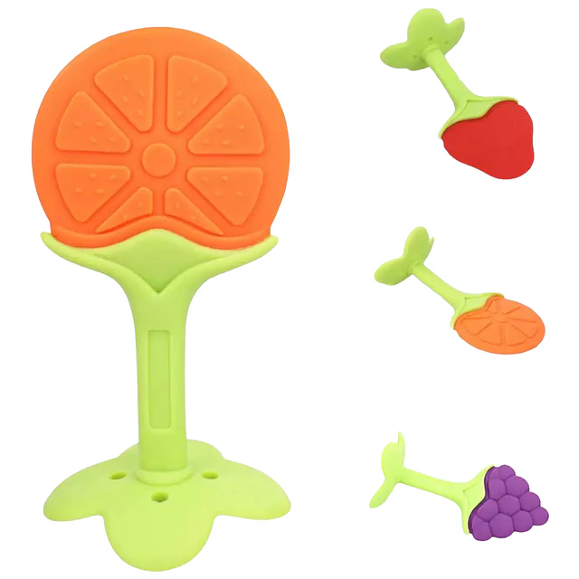 Mordedor diseño frutas con cajita de almacenamiento