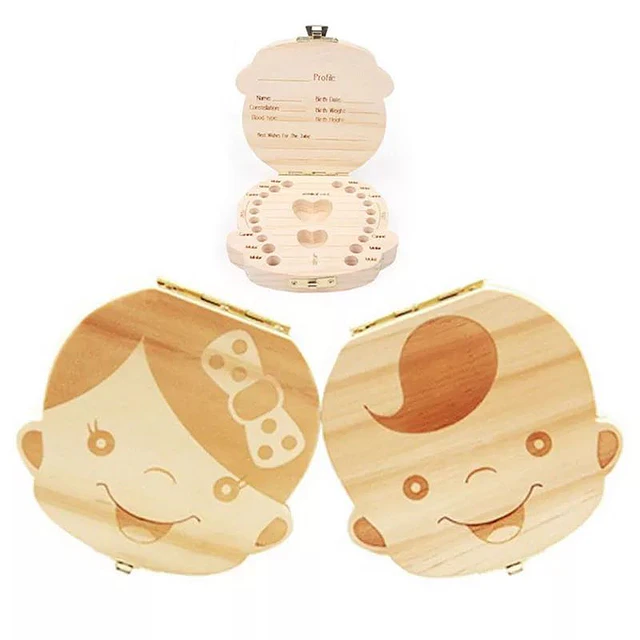 Cajita de madera para guardar dientes