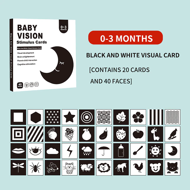 Tarjetas de estimulación visual 0-3 meses