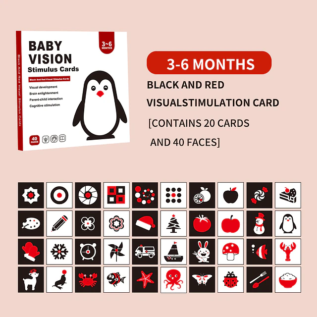 Tarjetas de estimulación visual 3-6 meses