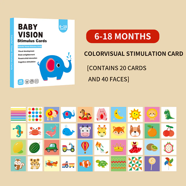 Tarjetas de estimulación visual 6-18 meses