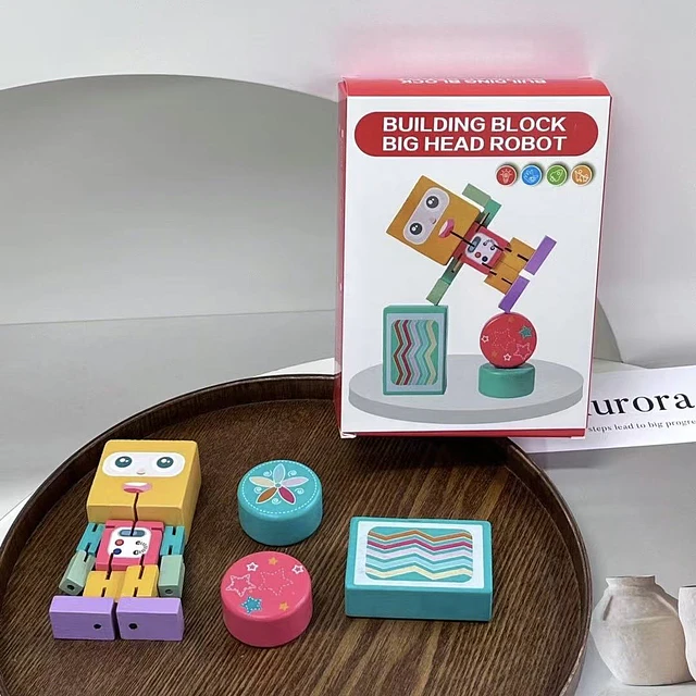 Juguete Robot bloques de madera