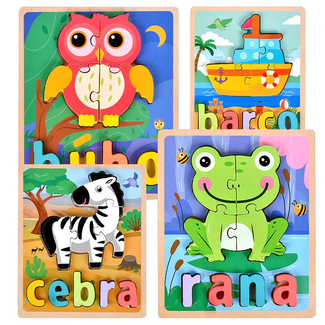 Rompecabezas de madera didactico