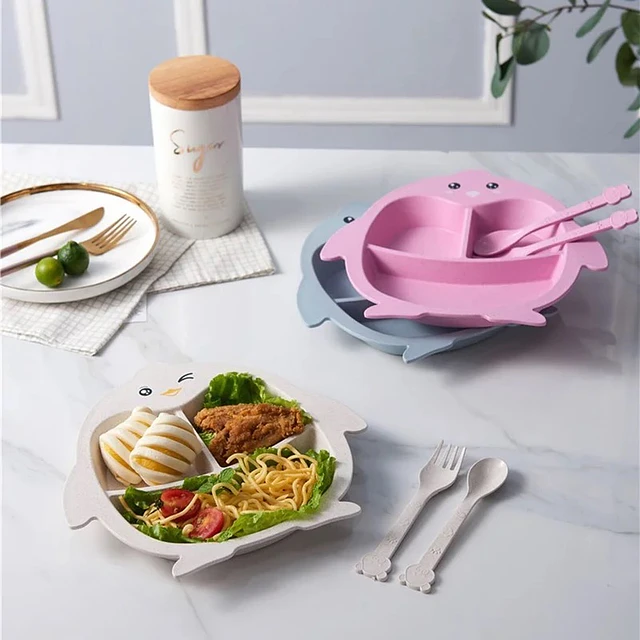 Set plato y cubiertos de bambú