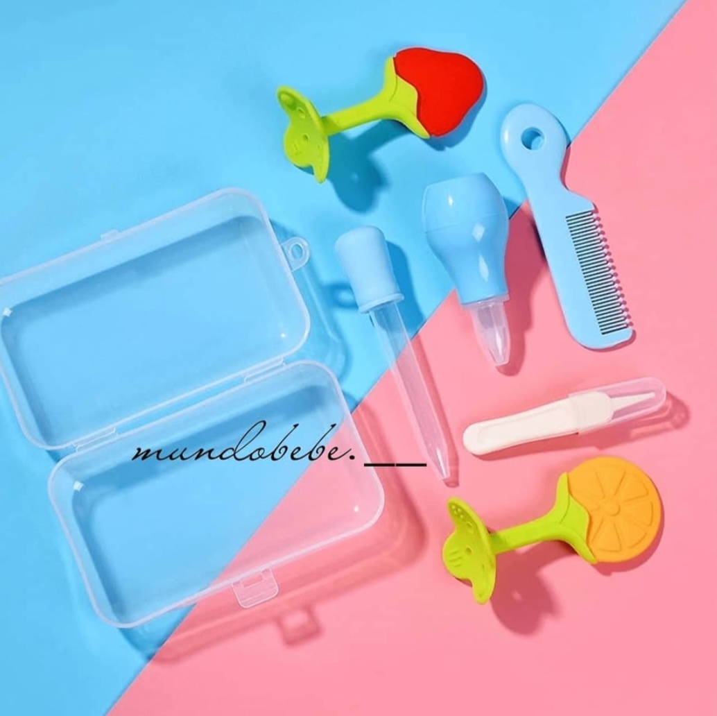 Set de 2 mordedores de silicona y Set de cuidado