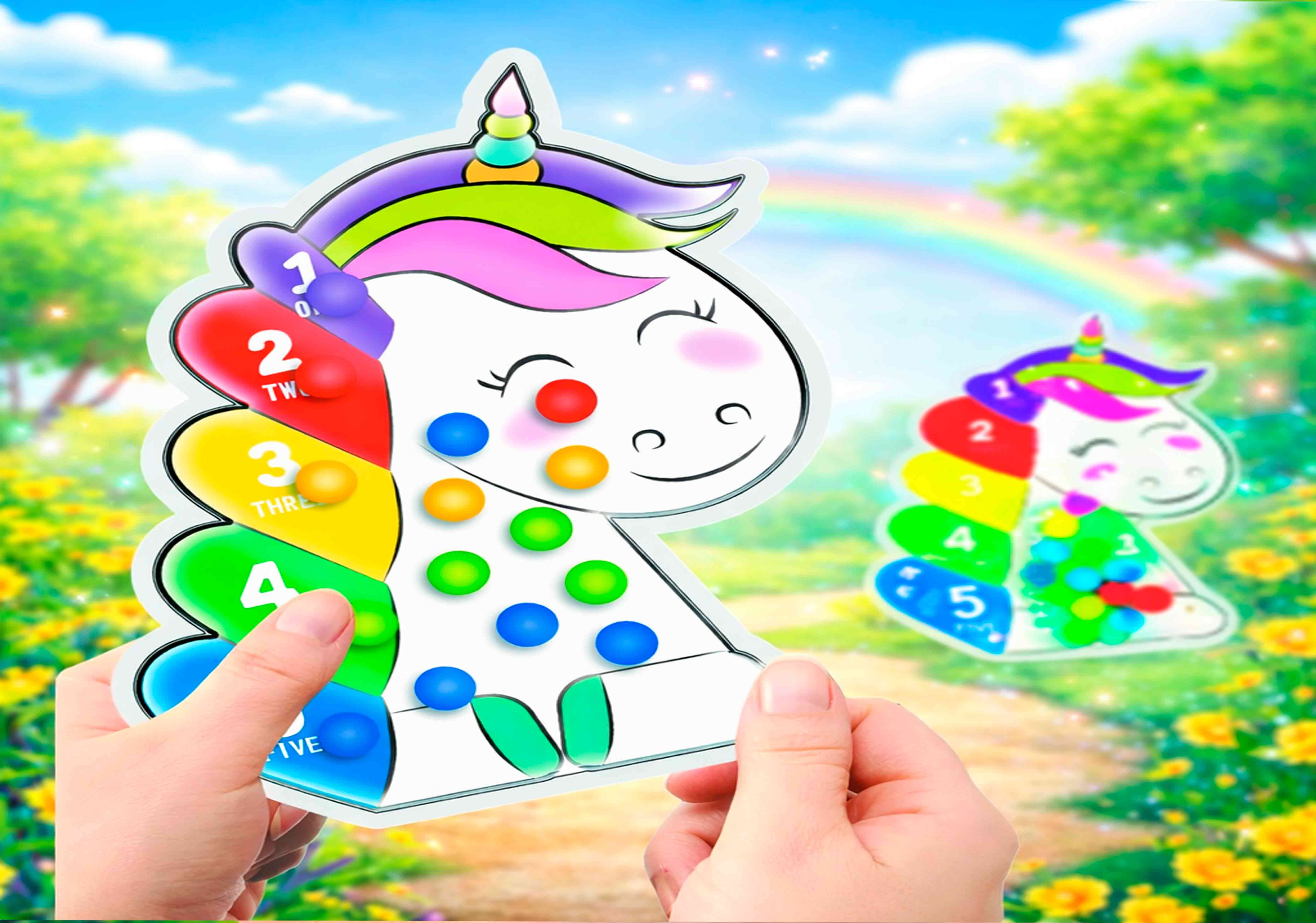 Juguete sensorial de clasificación unicornio