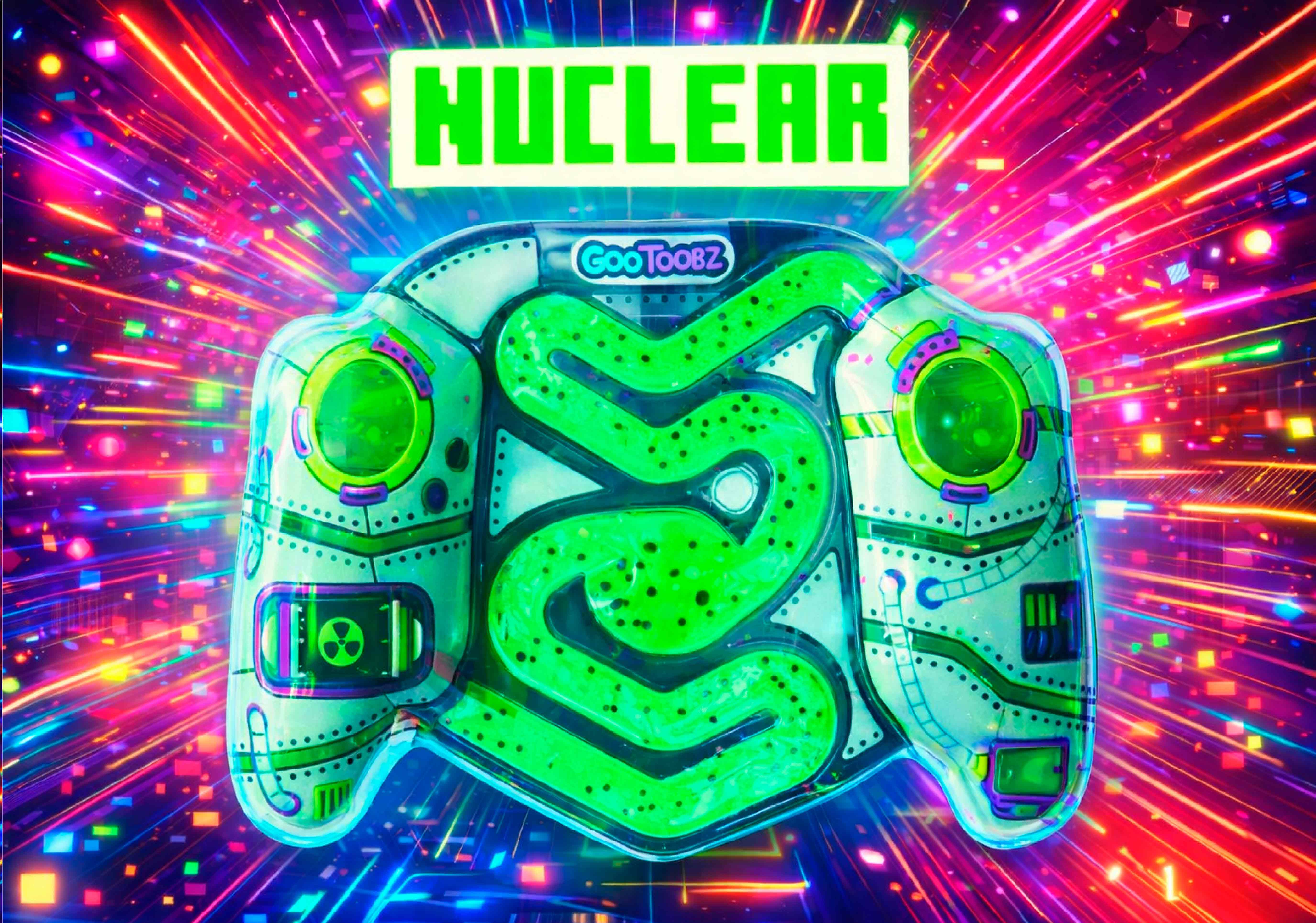 Juguete sensorial nuclear con purpurina