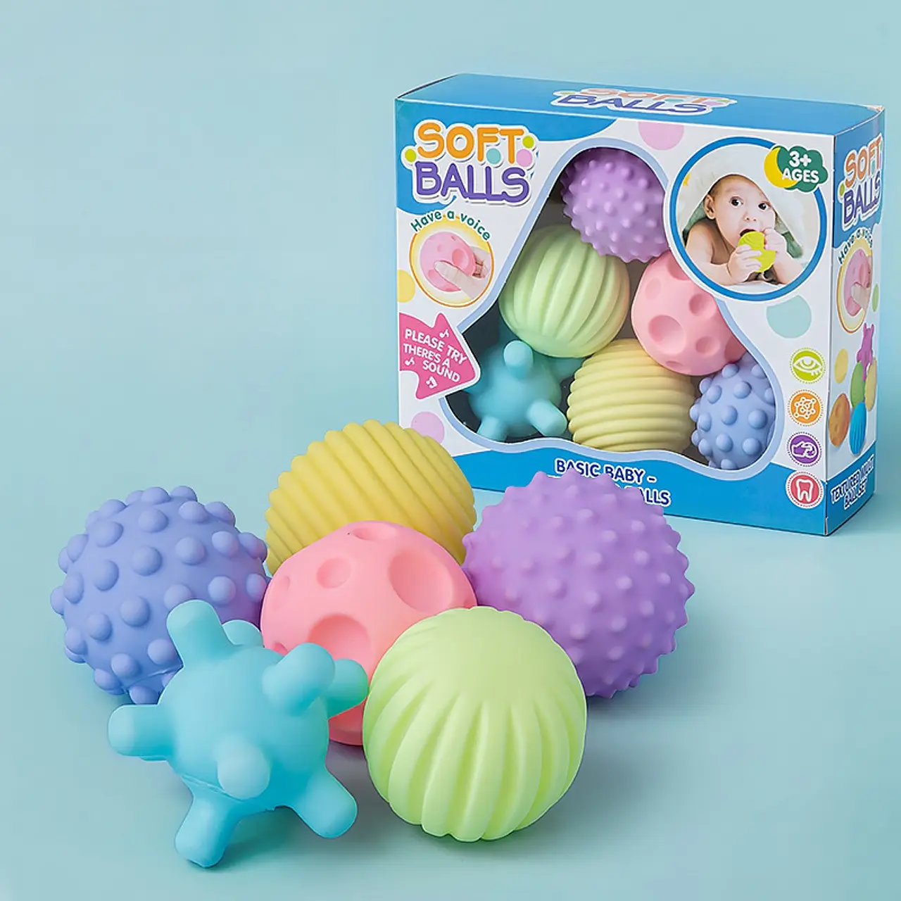 Set de 6 pelotas sensoriales