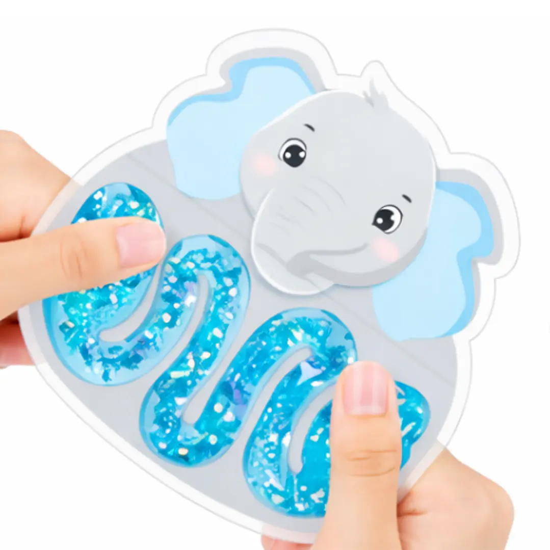 Juguete sensorial elefante con purpurina