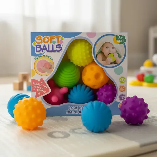 Set de 6 pelotas sensoriales flúor modelo 4
