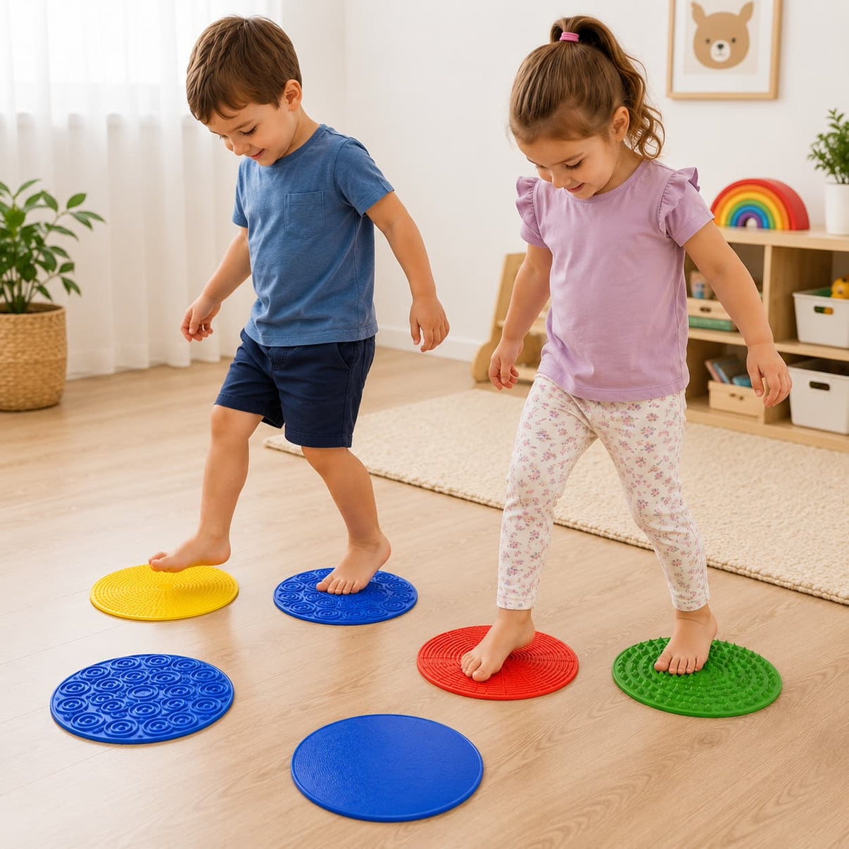 Alfombra de silicona sensorial con texturas