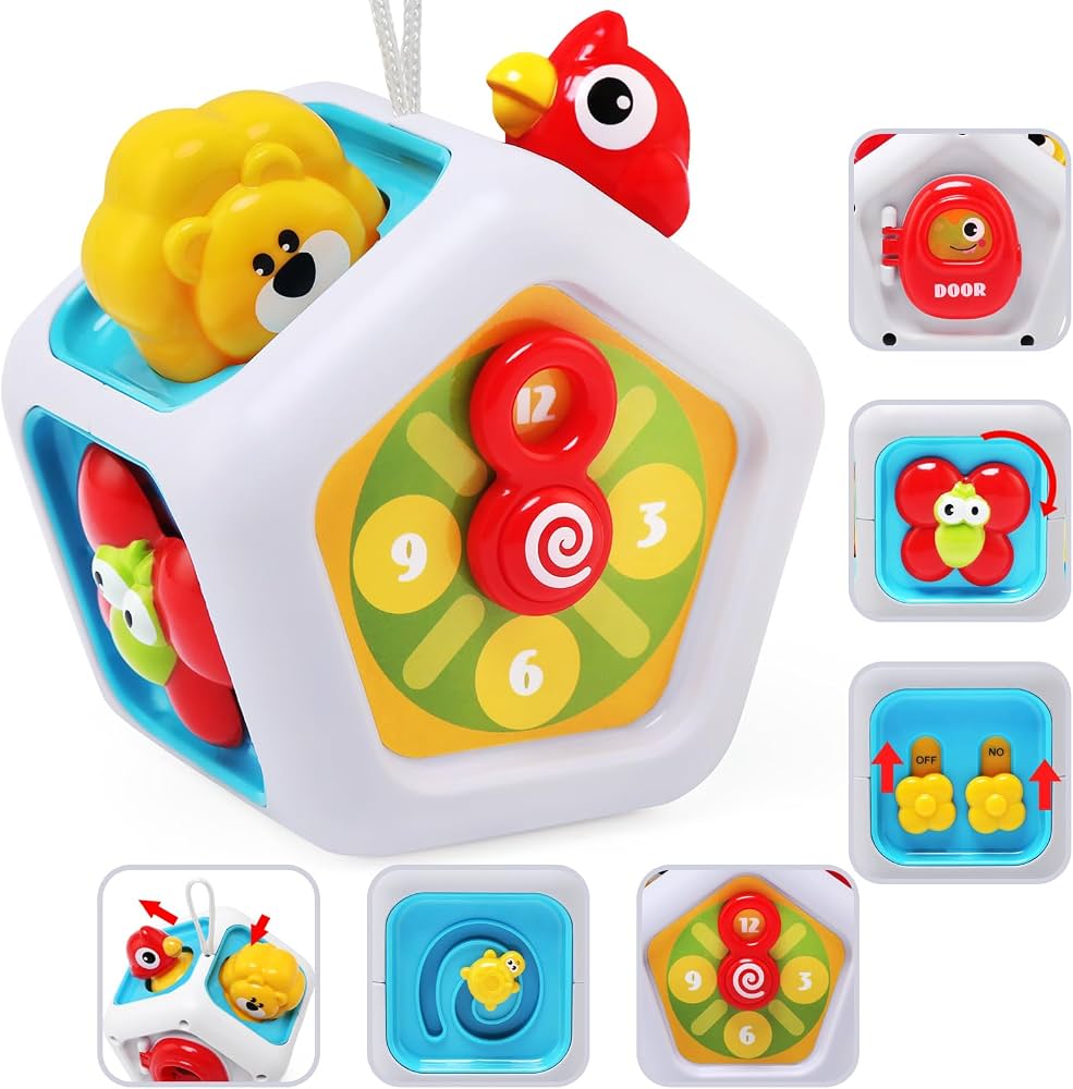 Cubo de exploración sensorial montessori juguete didáctico 7 en 1